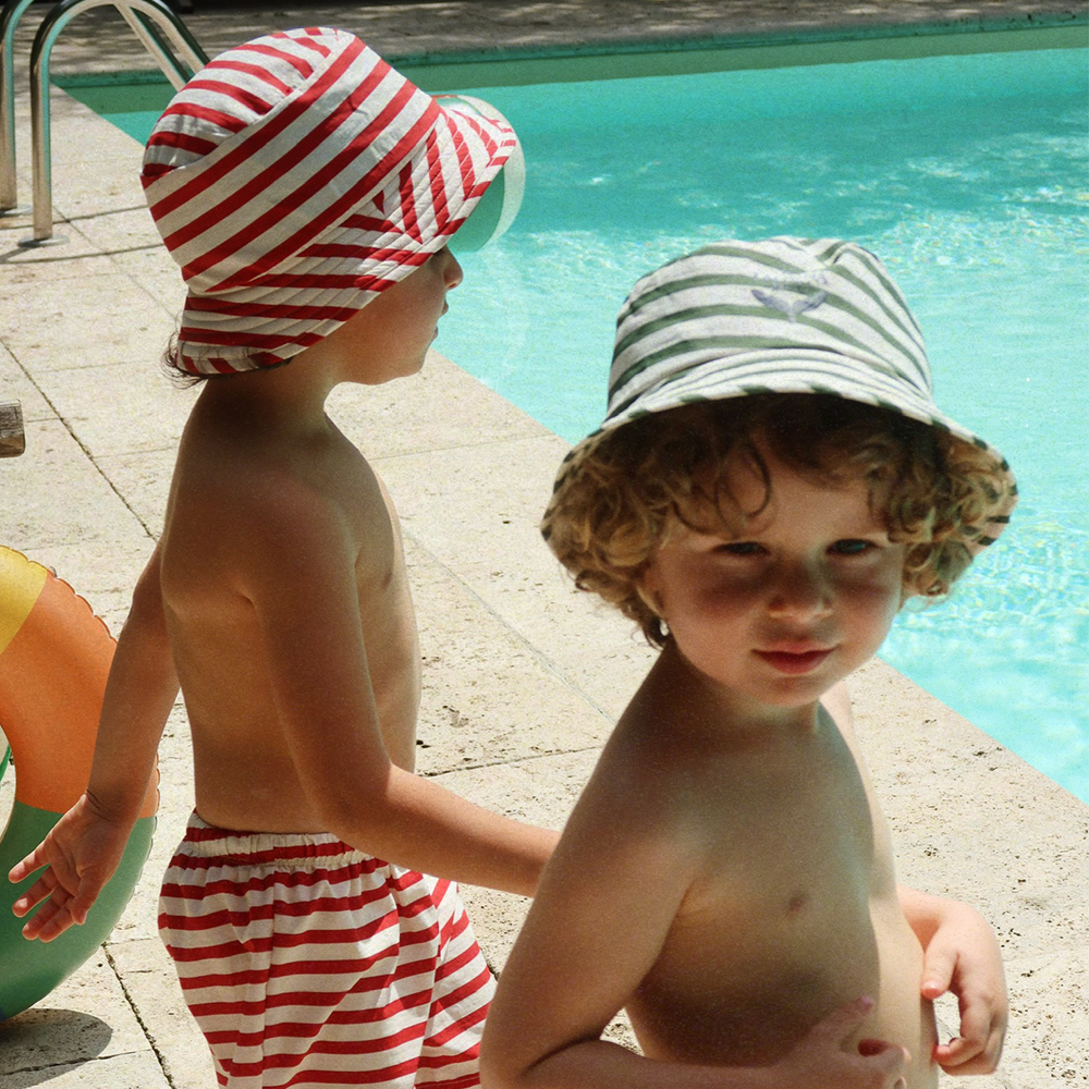 Konges Sløjd Chapeau de soleil anti-UV « Asnou » à rayures verticales