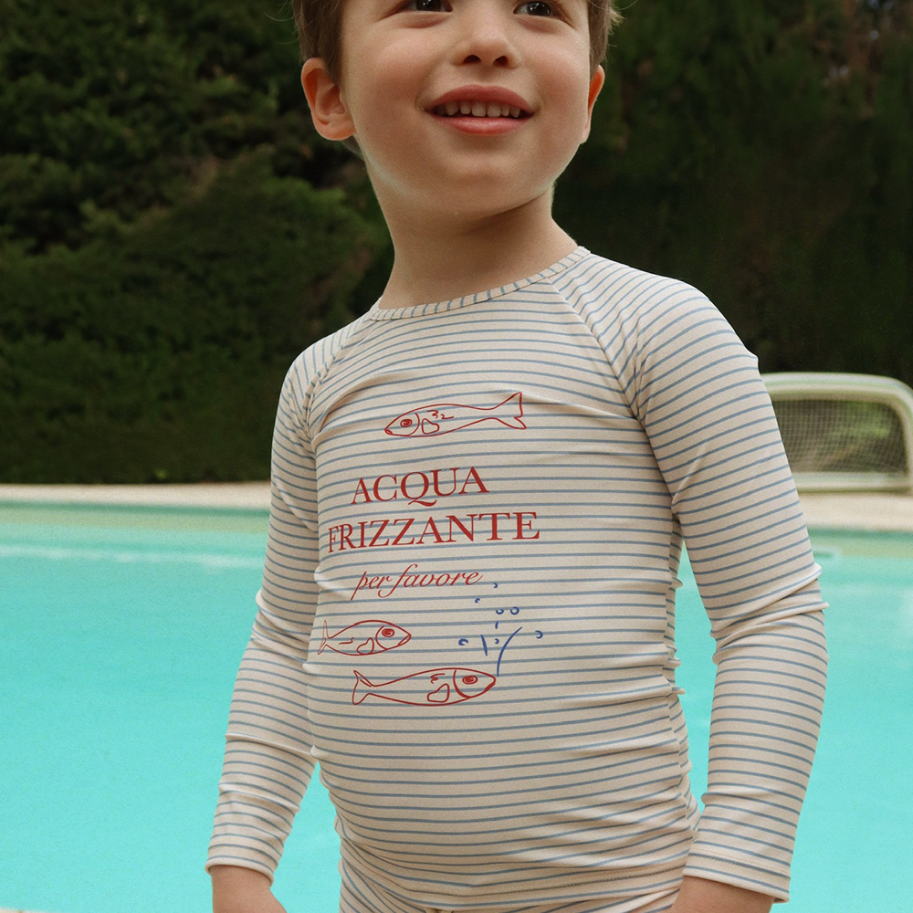 Konges Sløjd Long-Sleeve UV Swim Shirt 'Aster' Stripe Blue