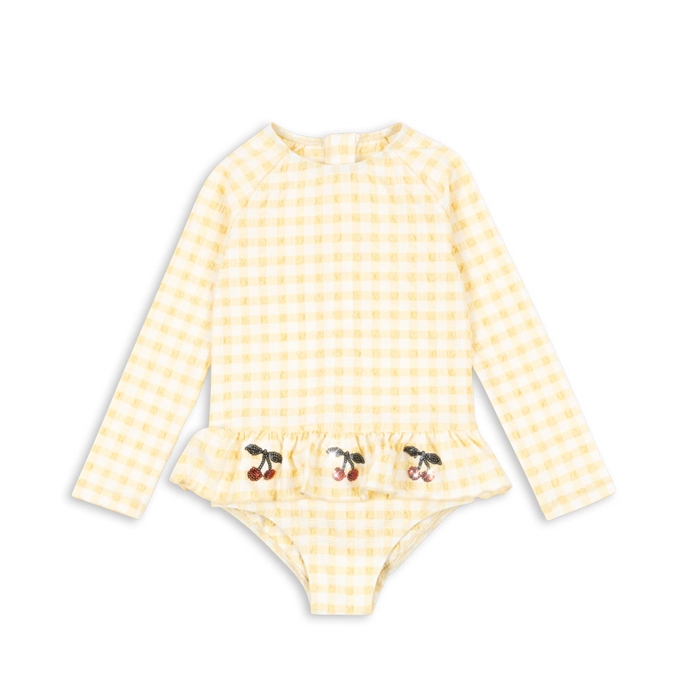 Konges Sløjd Badeanzug 'Etta' Banana Almond Check - Online MY SNOWFLAKE