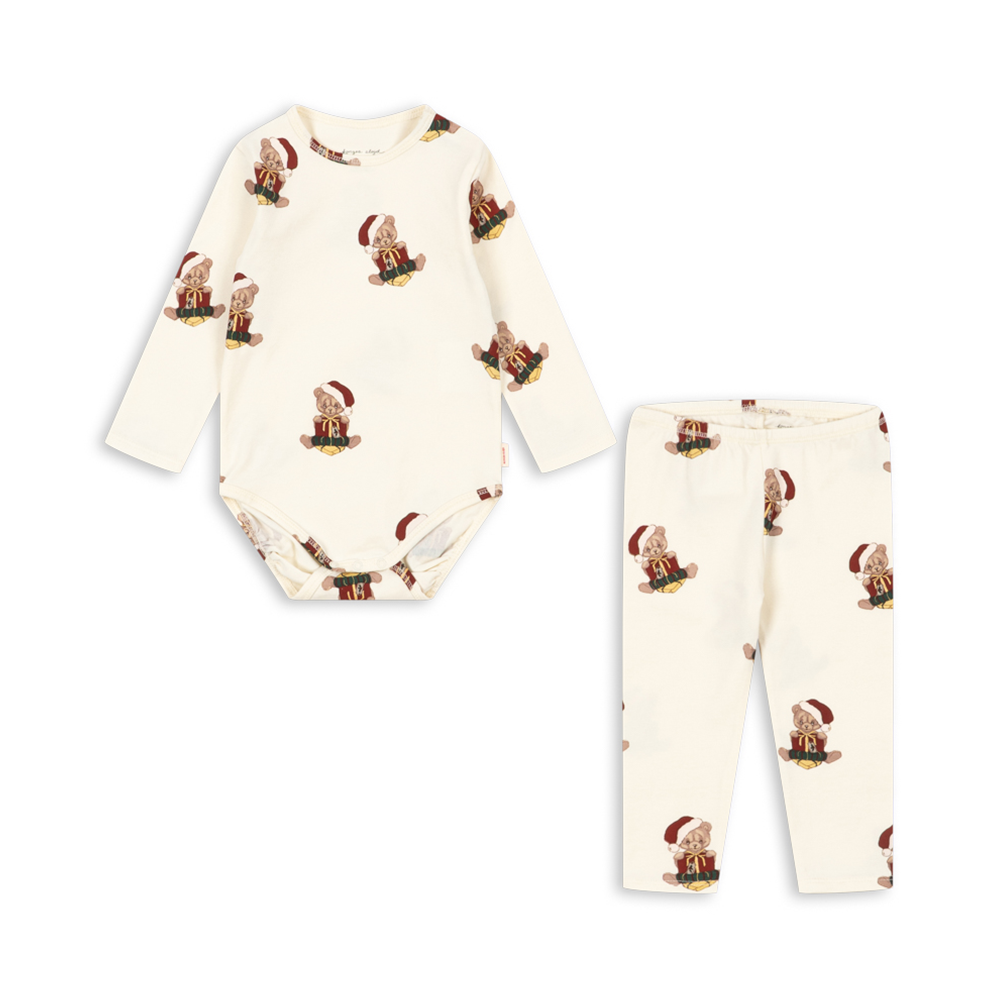 Ensemble body et leggings Konges Sløjd 'Basic' Teddy Bear