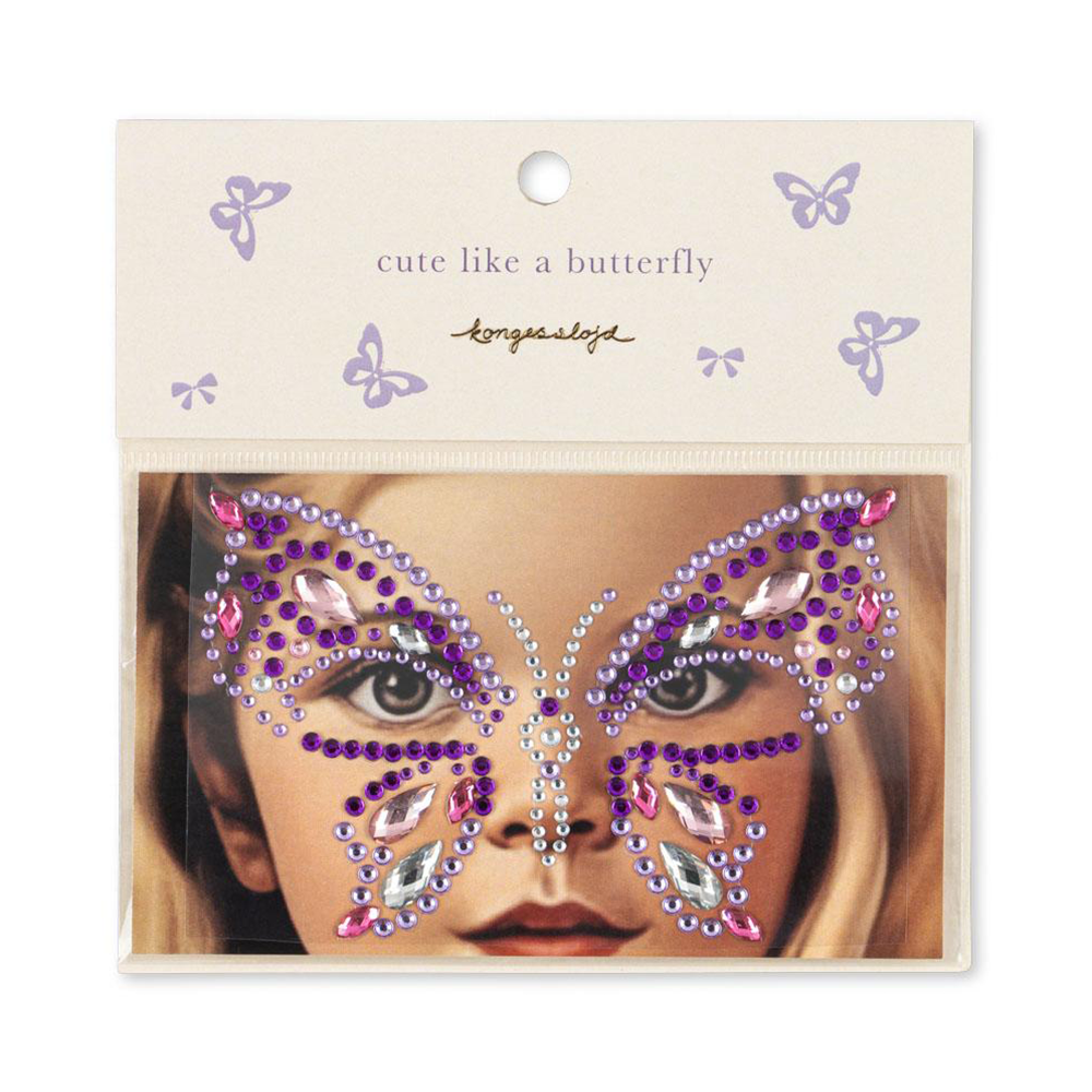 Konges Sløjd Glitzersteine fürs Gesicht 'Butterfly' Purple Rain