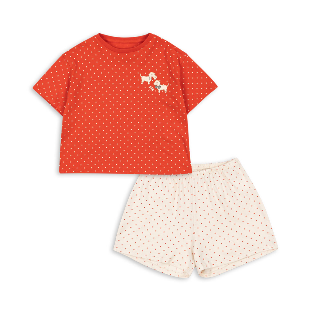 Konges Sløjd T-Shirt and Shorts 'Famo Box Fit' Fraise Dot
