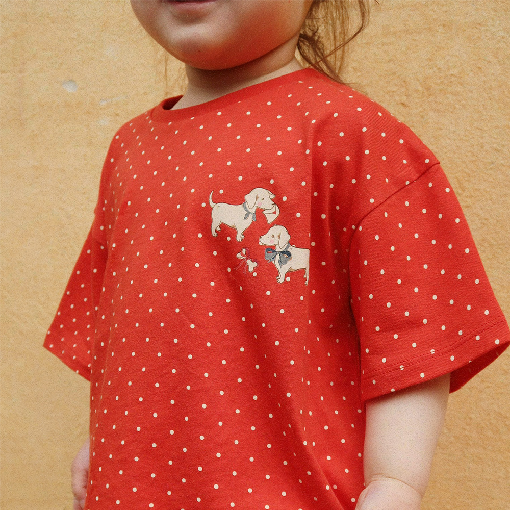 Konges Sløjd T-Shirt and Shorts 'Famo Box Fit' Fraise Dot