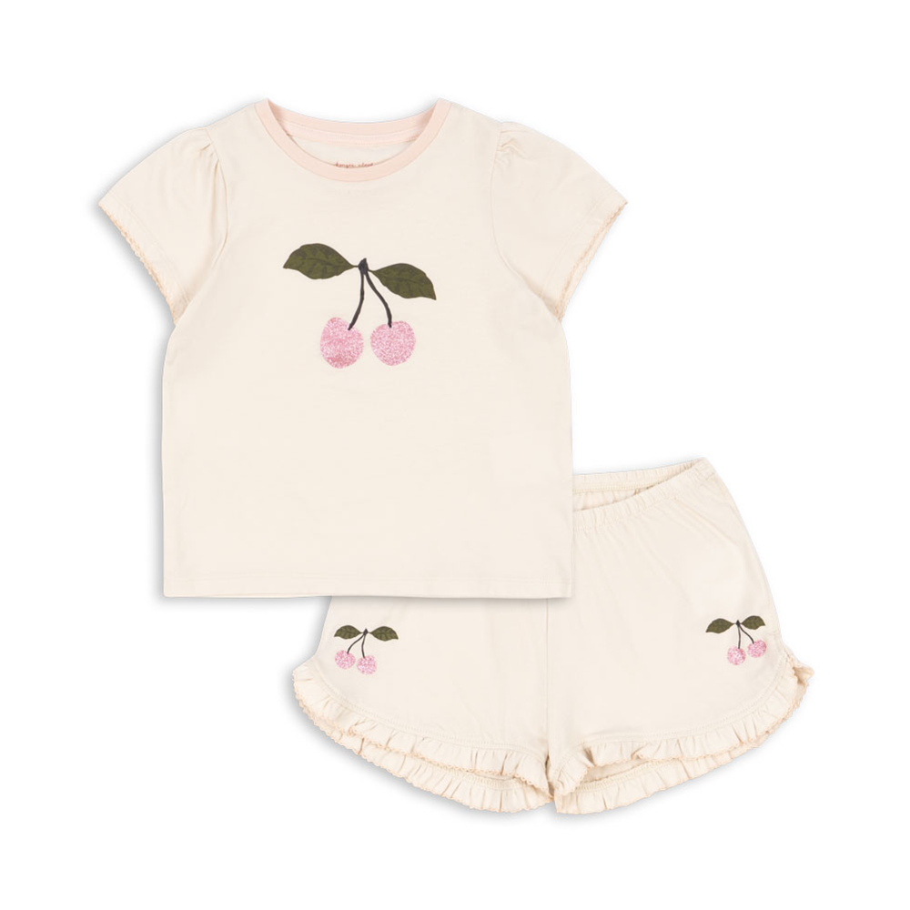 Konges Sløjd T-Shirt et short « Famo Frill Set » Buttercream