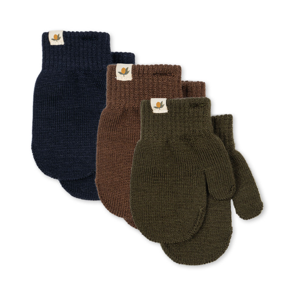 Konges Sløjd 'Filla' Mittens, 3-pack, Forest Mix