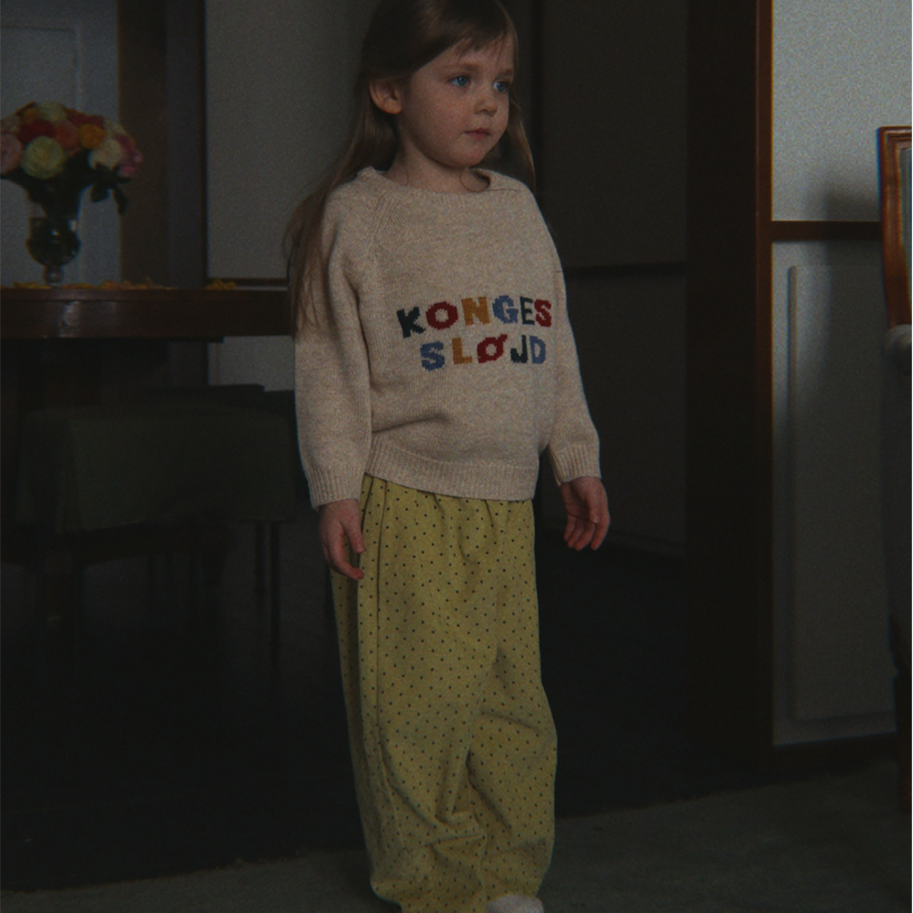 Pantalon en velours côtelé Konges Sløjd 'Marlo' Dot Leek