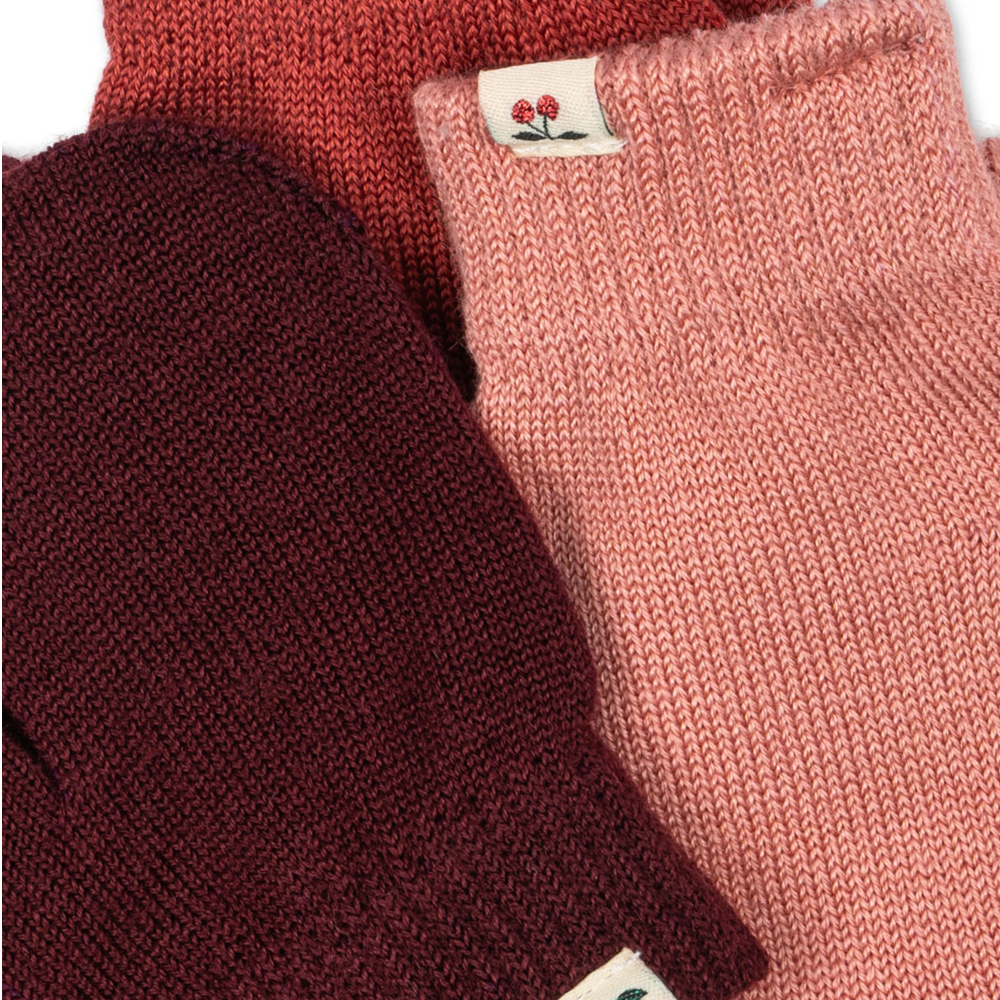 Konges Sløjd Moufles « Filla » lot de 3 Rose Mix