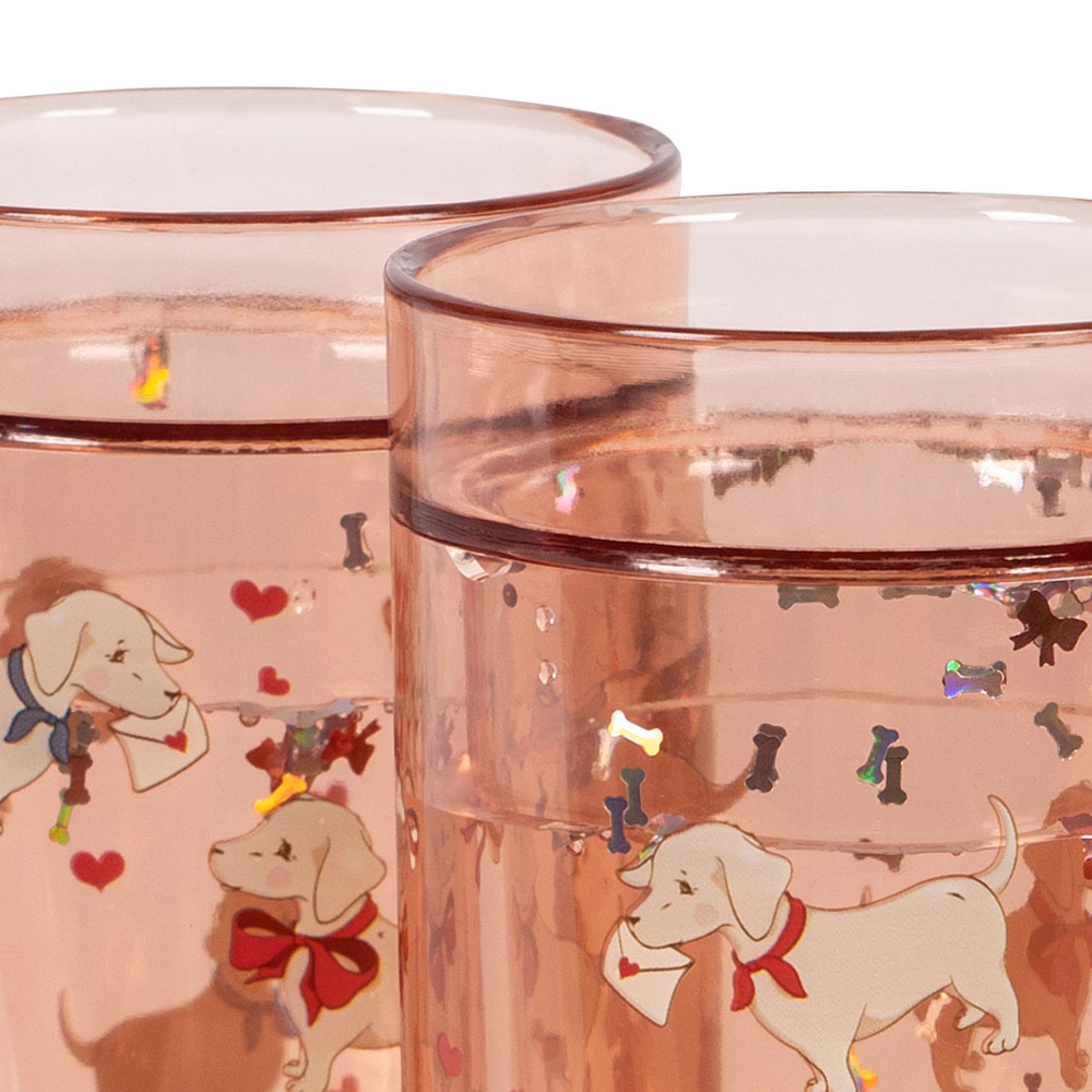 Konges Sløjd  2er Set Glitzer-Becher 'Woof' Letter Rose - Online MY SNOWFLAKE