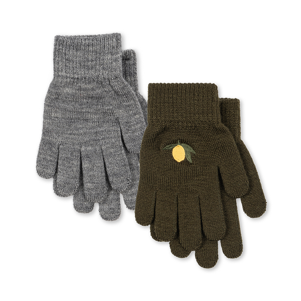 Konges Sløjd Gants « Filla » lot de 2 Kombu Green