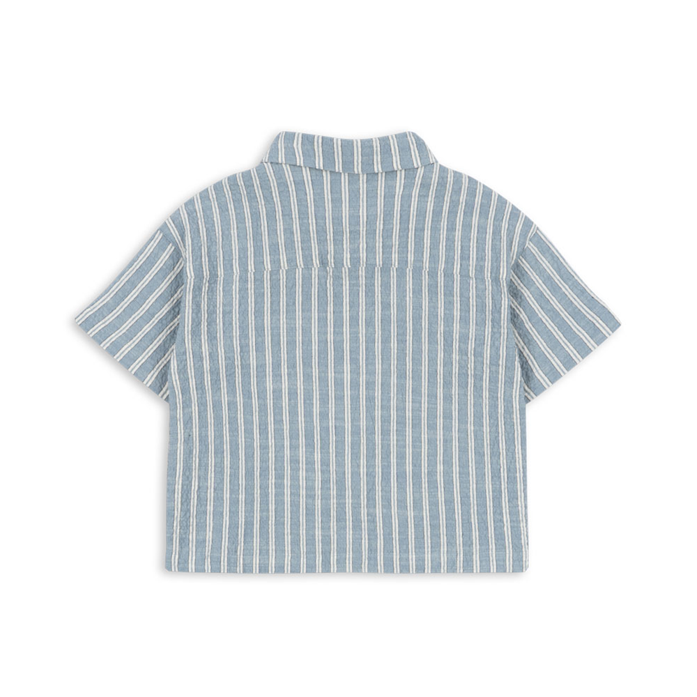 Konges Sløjd Seersucker Hemd 'Elliot' Trio Bleu Stripe