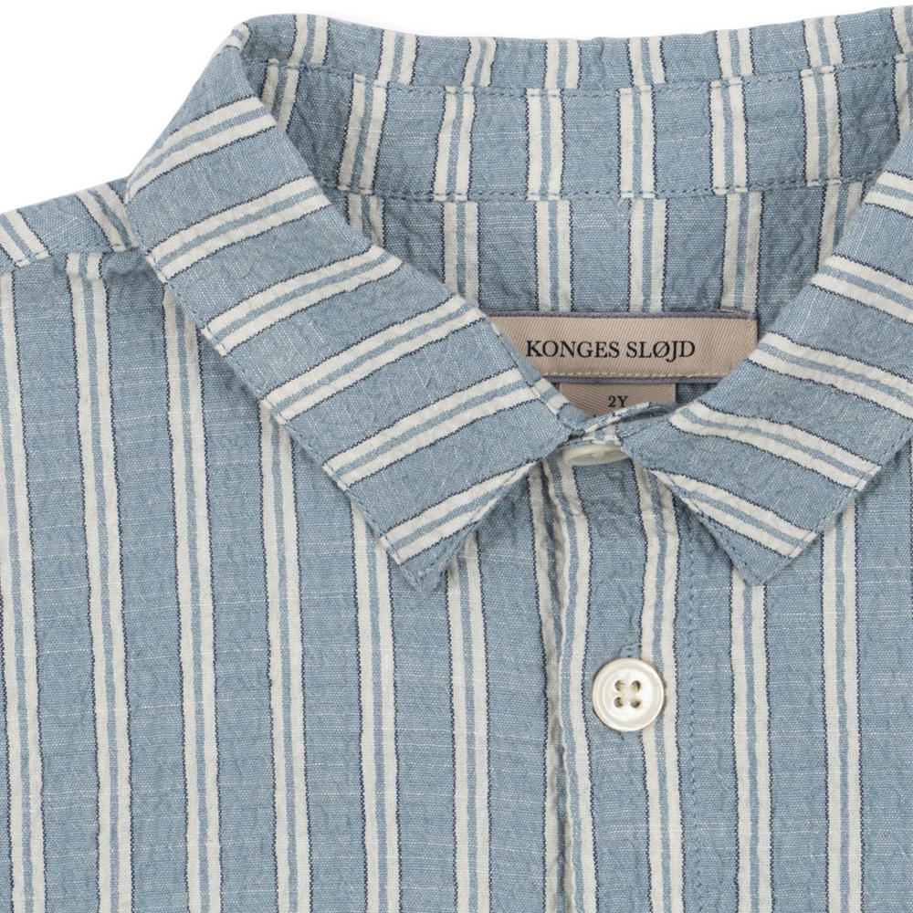Konges Sløjd Seersucker Hemd 'Elliot' Trio Bleu Stripe