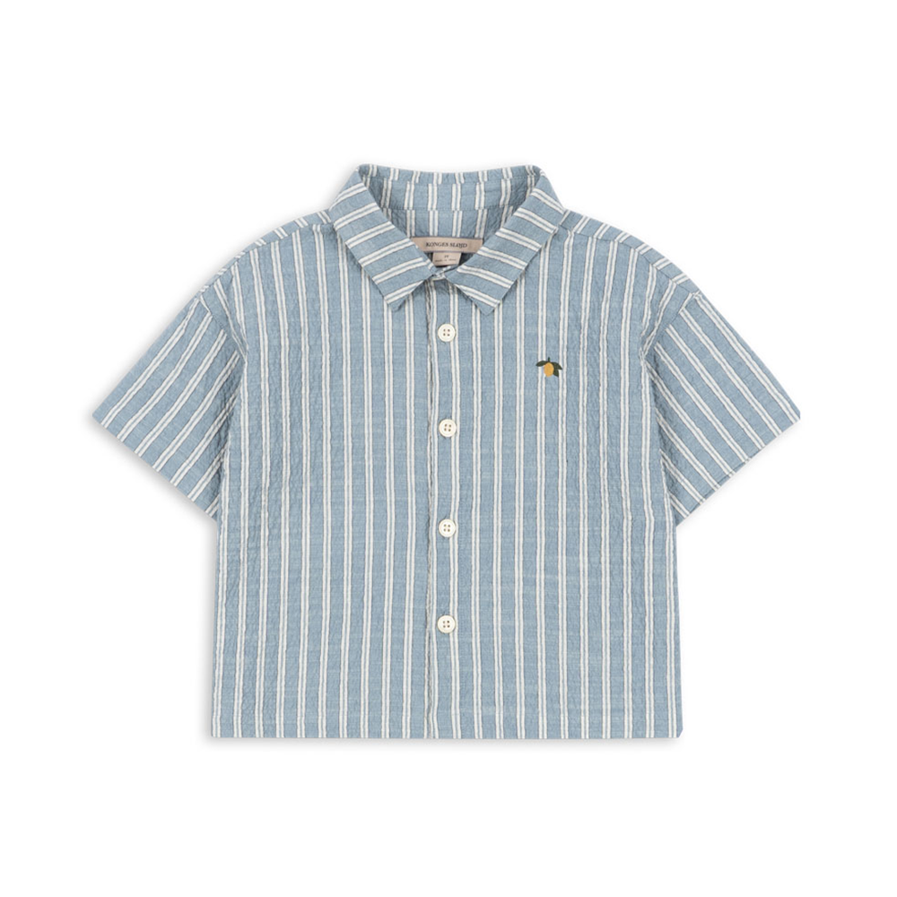 Konges Sløjd Seersucker Hemd 'Elliot' Trio Bleu Stripe