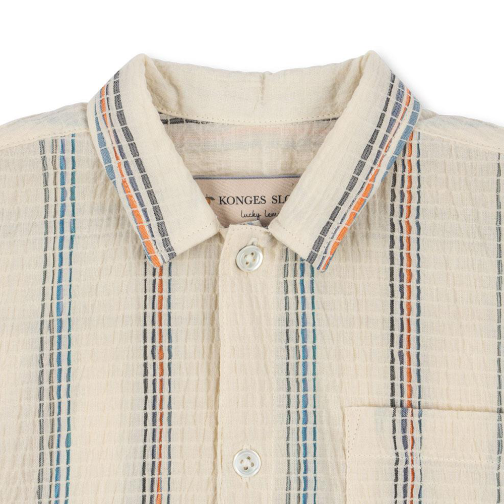 Chemise en seersucker 'Vincent' Konges Sløjd blanc antique