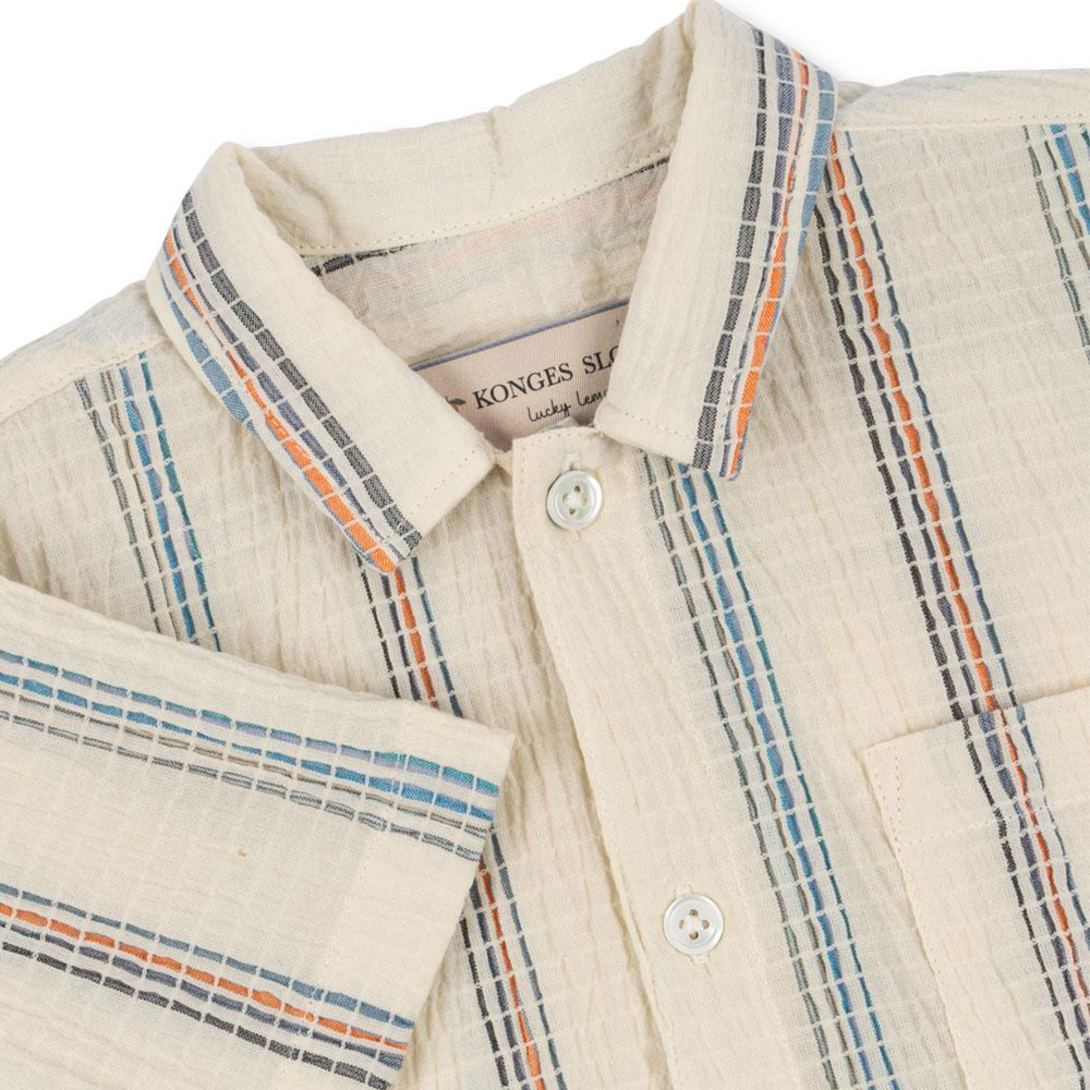 Chemise en seersucker 'Vincent' Konges Sløjd blanc antique