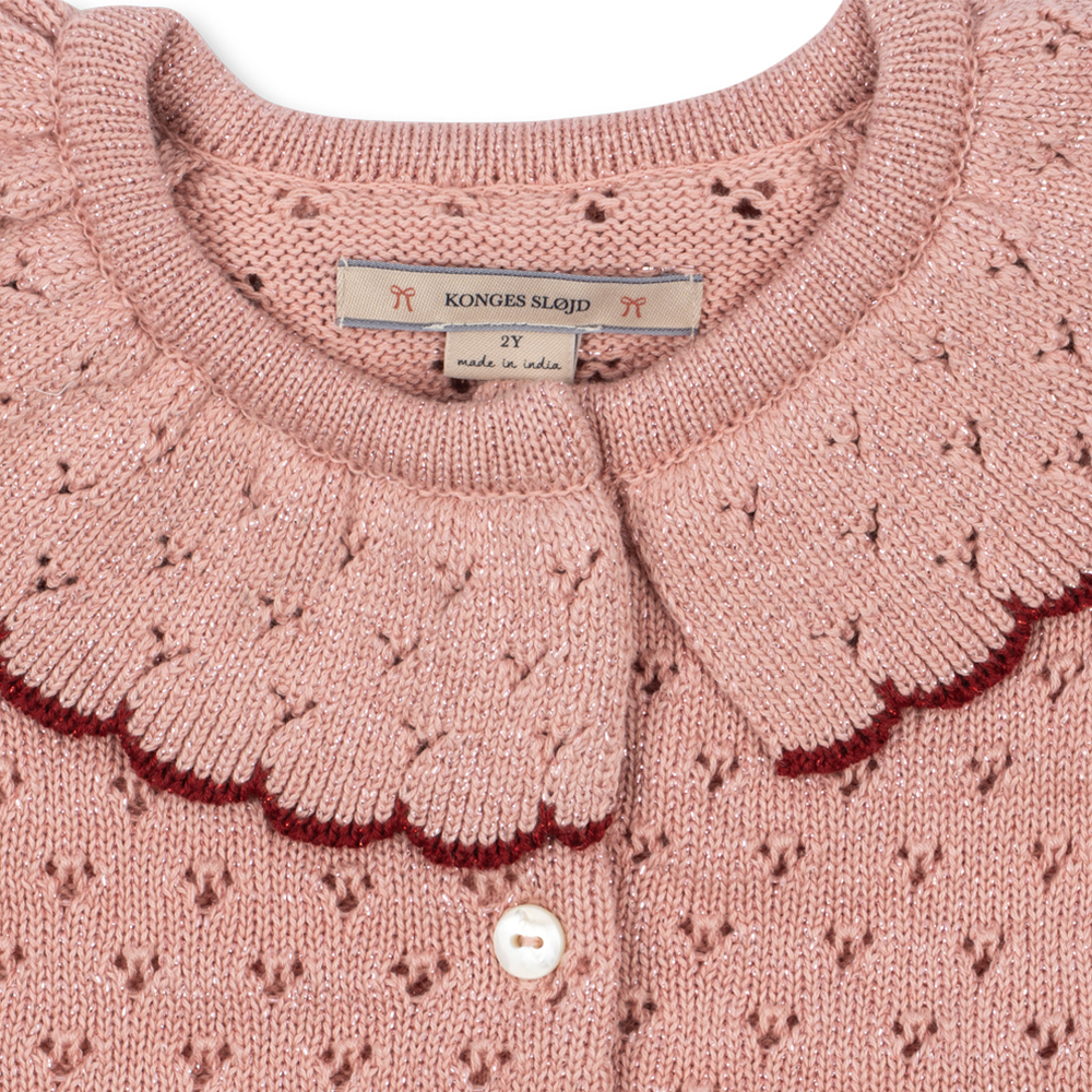Konges Sløjd Knitted Cardigan with Collar 'Holiday' Mellow Rose