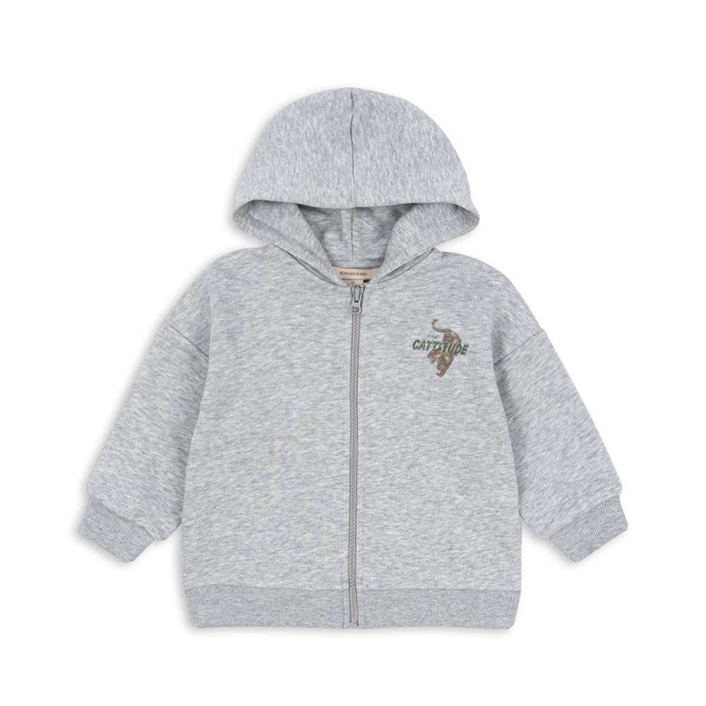 Konges Sløjd Pullover mit Reissverschluss 'Lou' Grey Melange