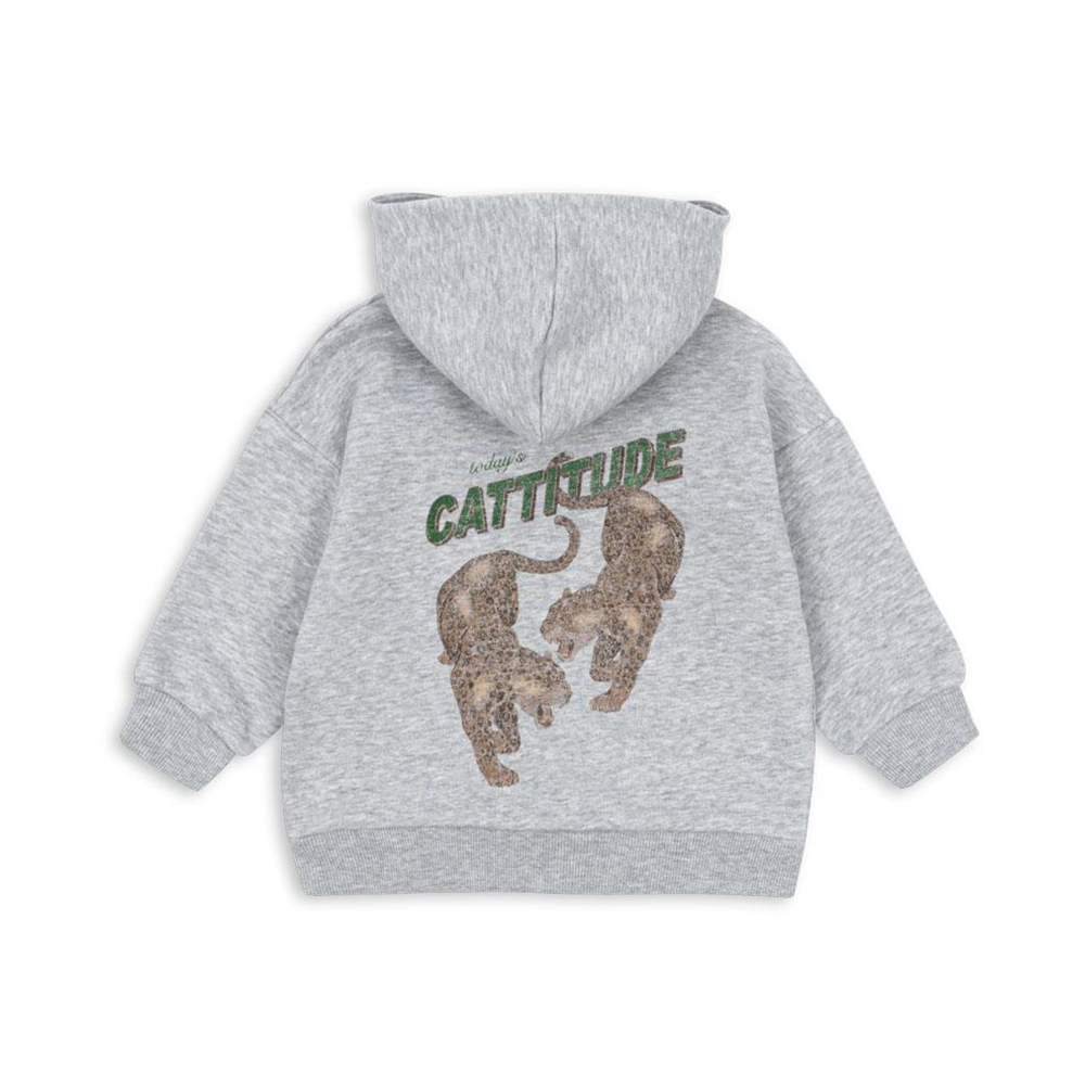Konges Sløjd Pullover mit Reissverschluss 'Lou' Grey Melange