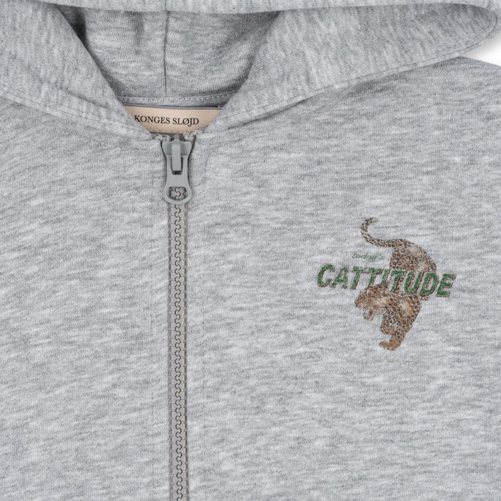 Konges Sløjd Pullover mit Reissverschluss 'Lou' Grey Melange