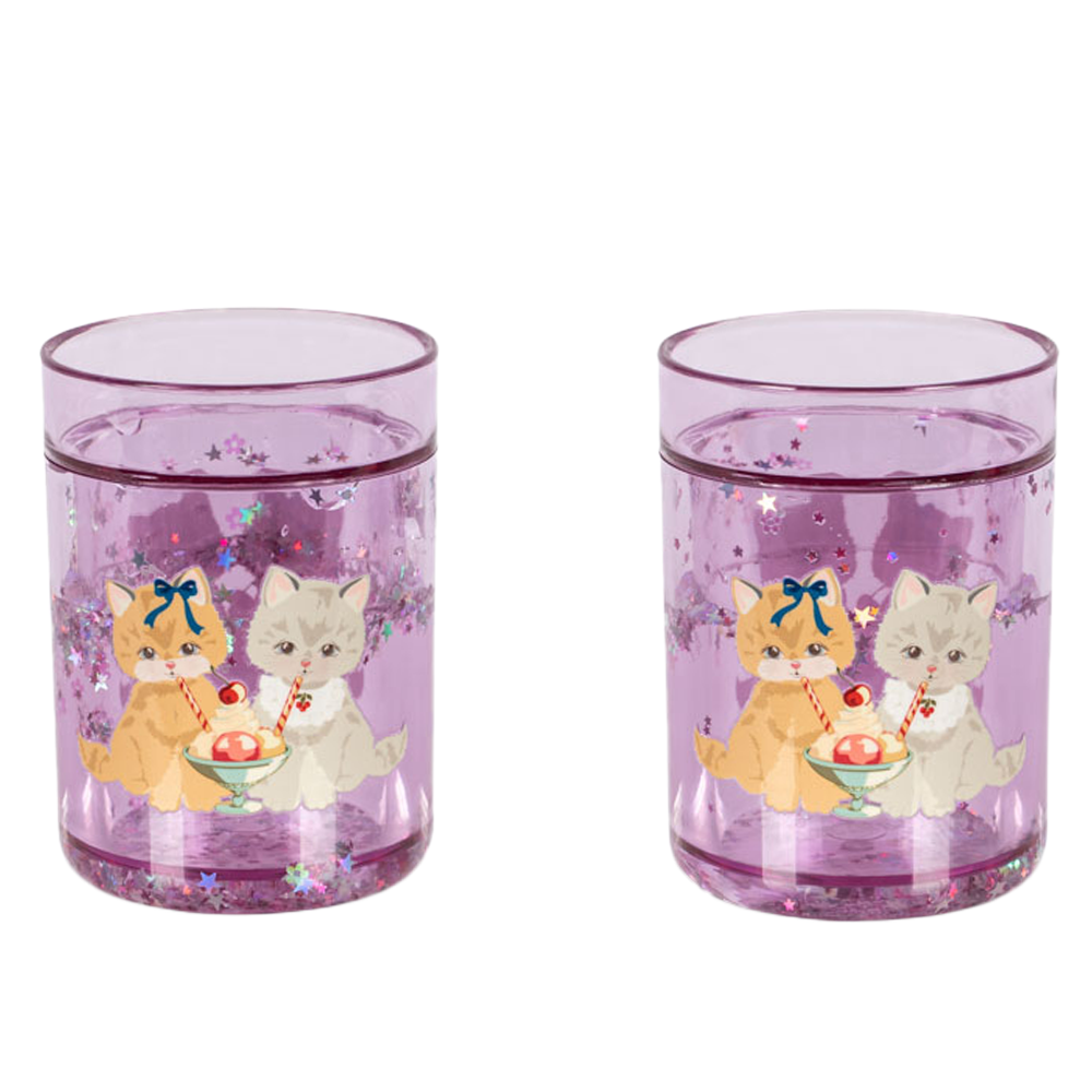 Konges Sløjd  2er Set Glitzer-Becher Kitty Gelateria - Online MY SNOWFLAKE