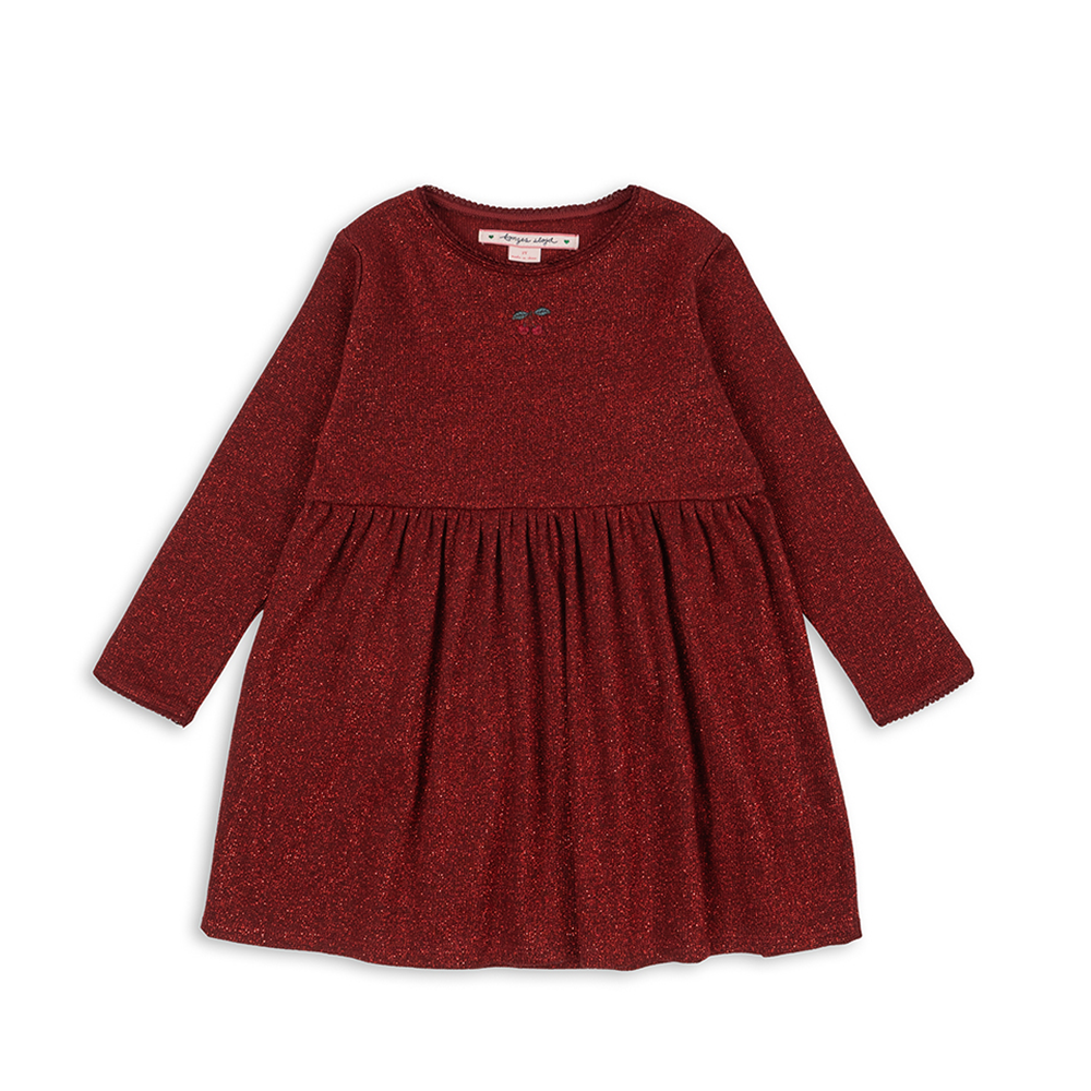 Konges Sløjd Langarm Kleid 'Roli' Red Dahlia - Online MY SNOWFLAKE