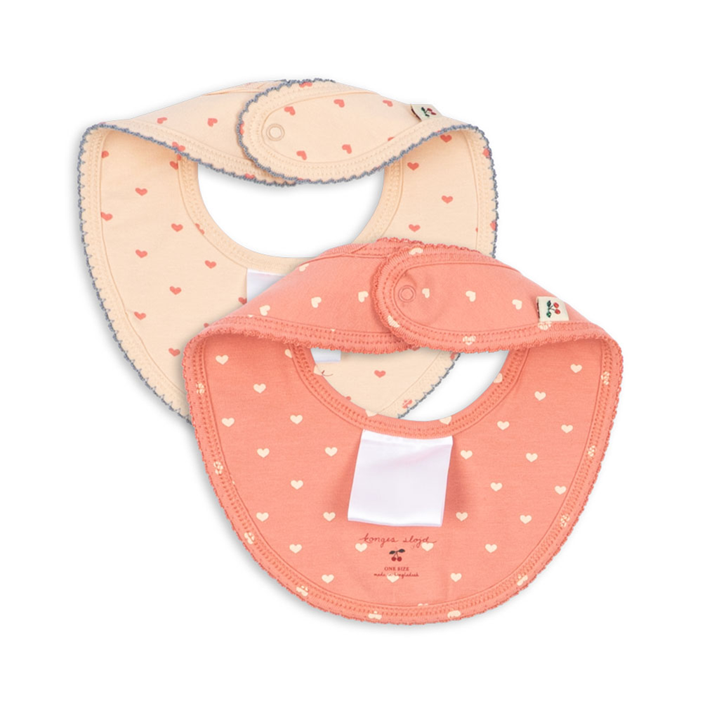 Konges Sløjd Lätzchen 2er Set 'Basic' Coeur Lantana /Teddy Coeur - Online MY SNOWFLAKE