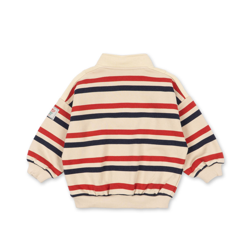 Konges Sløjd Pull à fermeture éclair 'Loupy' Tangerine Stripe