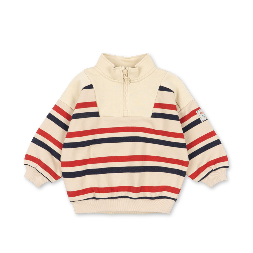 Konges Sløjd Pull à fermeture éclair 'Loupy' Tangerine Stripe