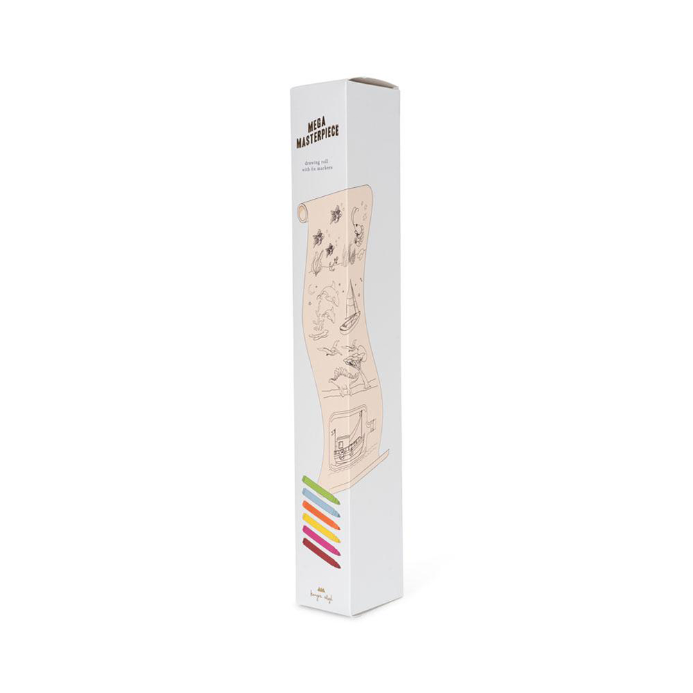 Konges Sløjd Rouleau de papier à dessin et stylos « Mega Masterpiece » Blue Mix