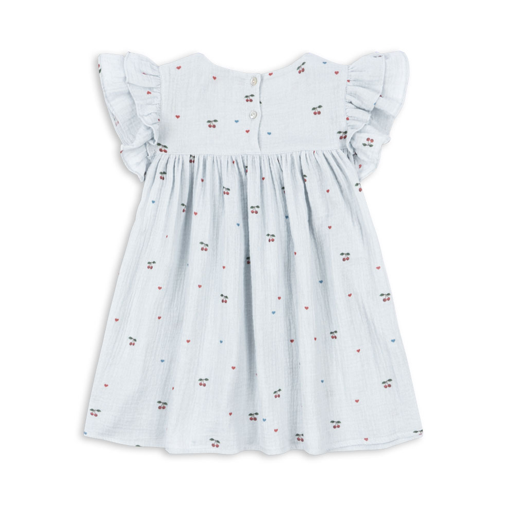 Robe d'été en mousseline Konges Sløjd 'Coco' Cherry Blue Coeur