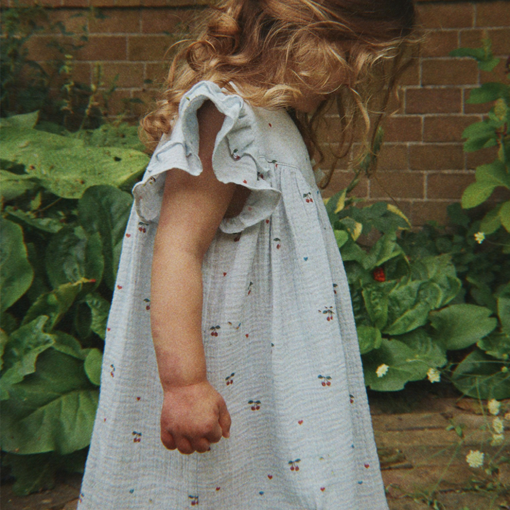 Robe d'été en mousseline Konges Sløjd 'Coco' Cherry Blue Coeur
