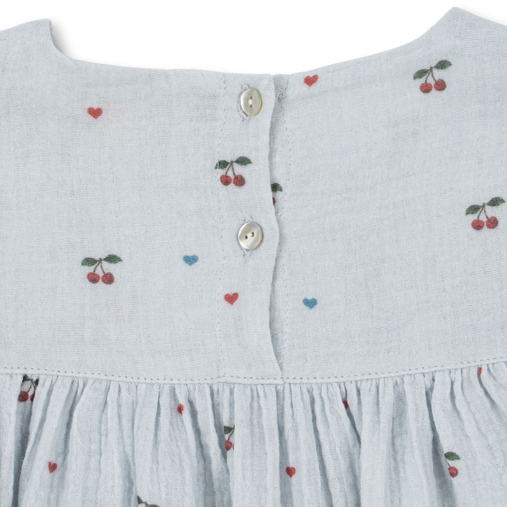 Robe d'été en mousseline Konges Sløjd 'Coco' Cherry Blue Coeur