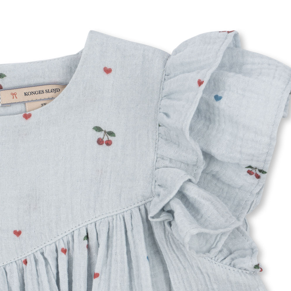 Robe d'été en mousseline Konges Sløjd 'Coco' Cherry Blue Coeur