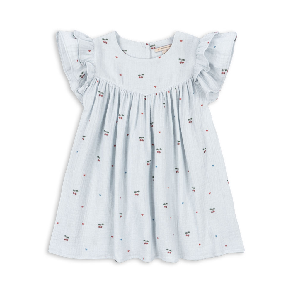 Robe d'été en mousseline Konges Sløjd 'Coco' Cherry Blue Coeur