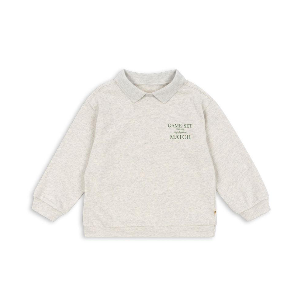 Konges Sløj Polo Sweatshirt 'Spotty' Off White Melange