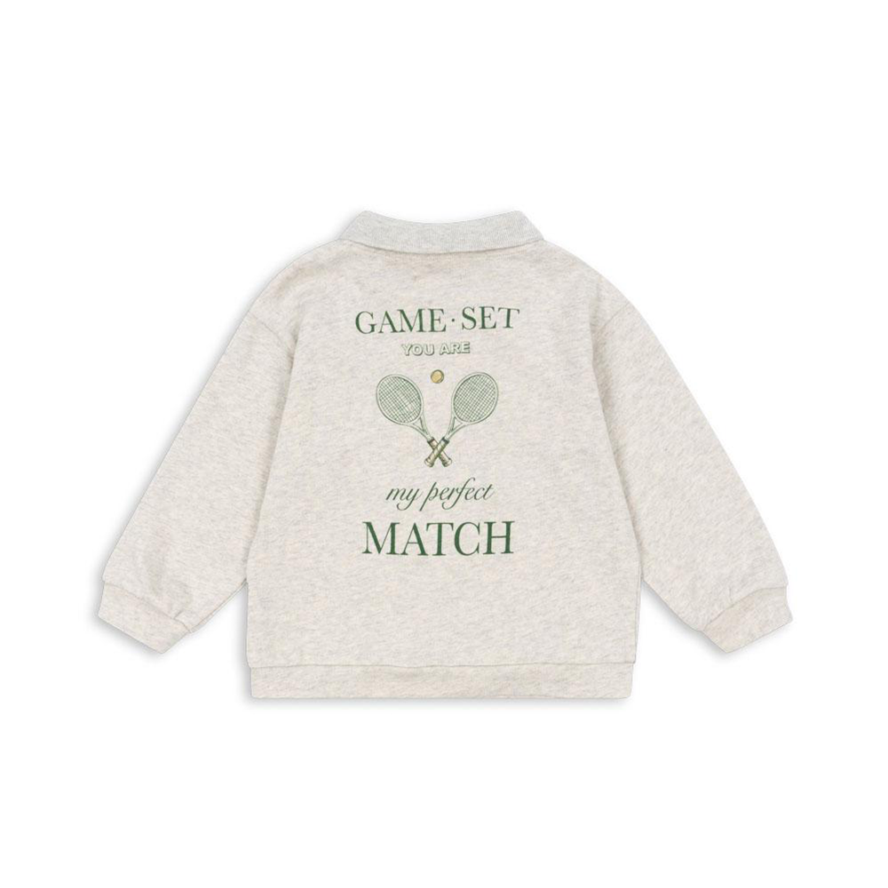 Konges Sløj Polo Sweatshirt 'Spotty' Off White Melange