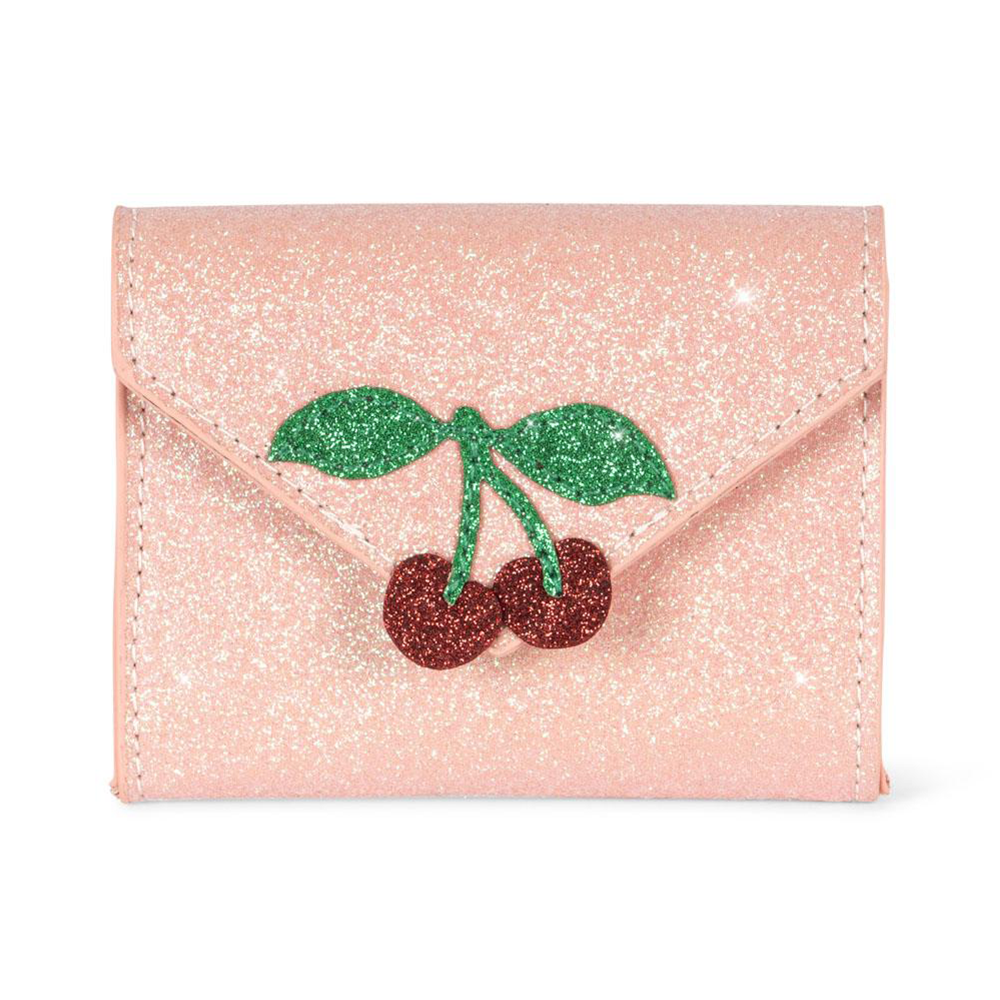 Portefeuille Konges Sløjd « Love Letter » rose pailleté
