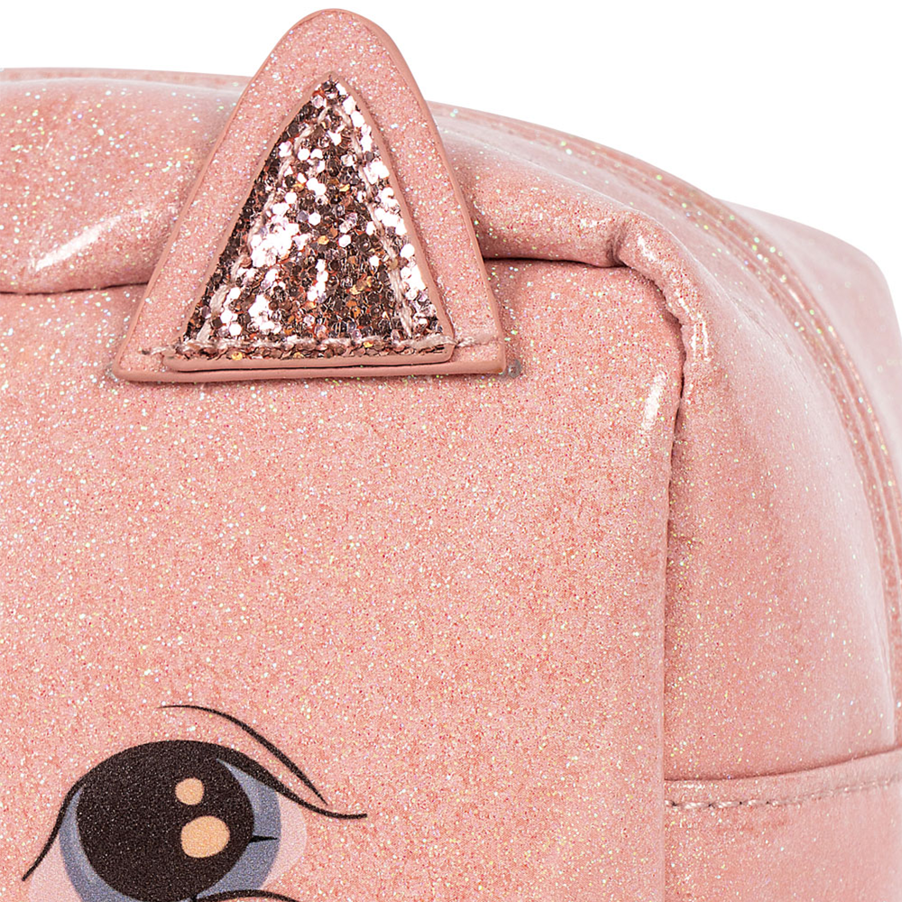 Konges Sløjd Necessaire 'Cat Pouch' Cerise Glitter Pink