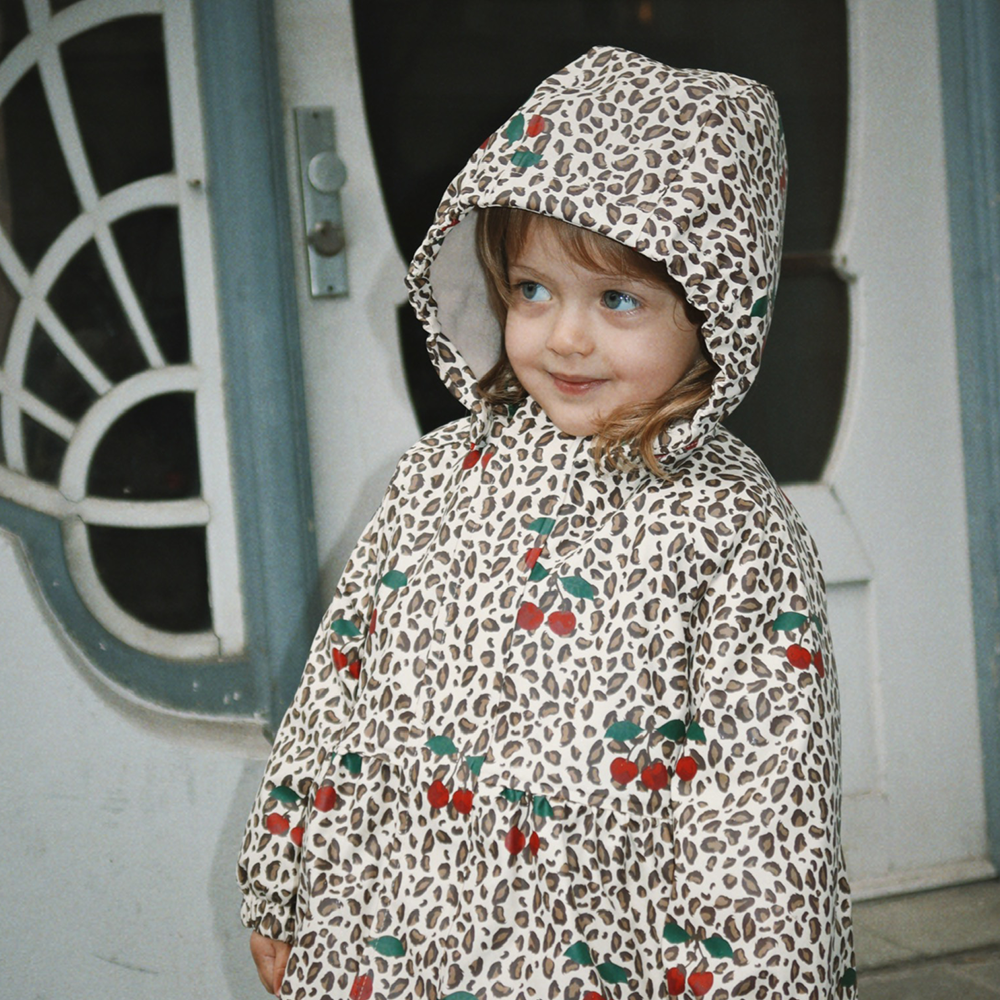 Konges Sløjd  Gefüttertes Regenjacke/-hose Set 'Rainy Palme Girl'  Leo Cerise