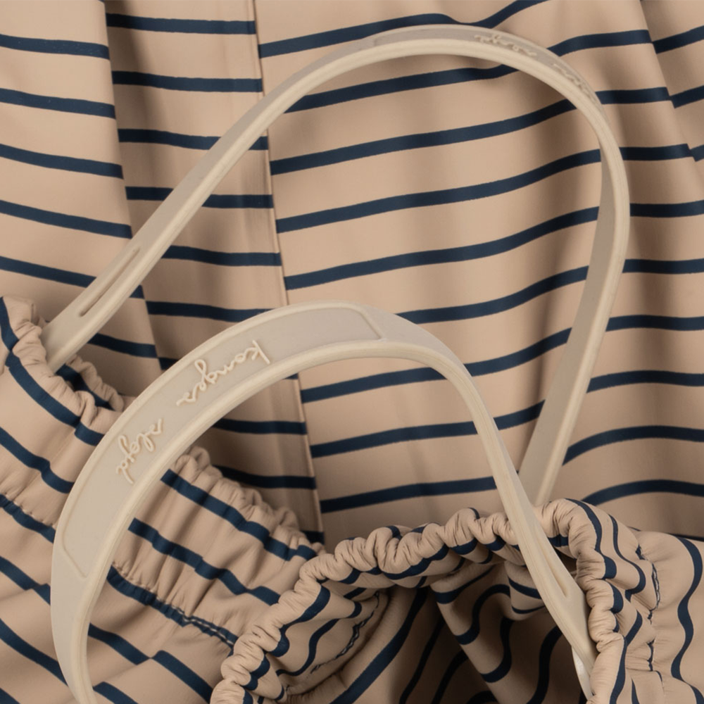 Konges Sløjd  Gefüttertes Regenjacke/-hose Set 'Rainy Palme Dog' Stripe La Mer