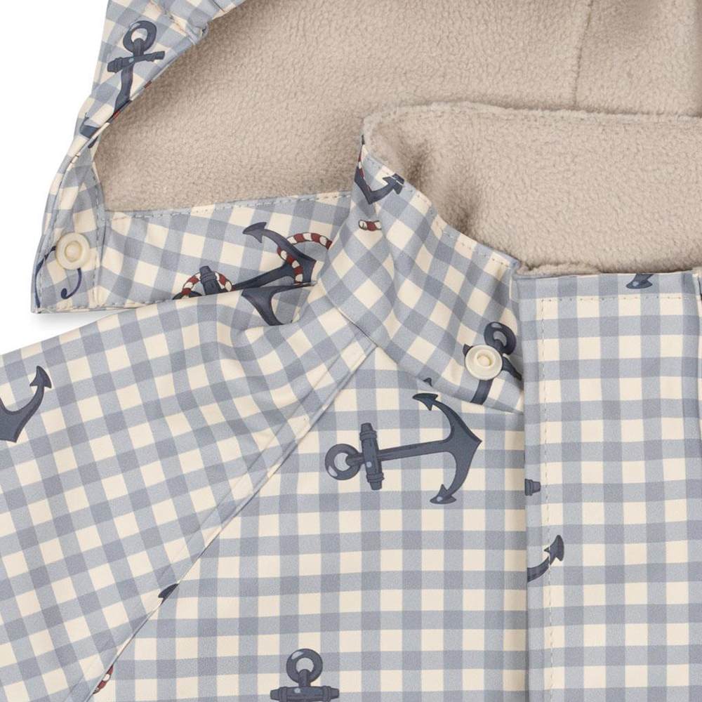 Konges Sløjd  Gefüttertes Regenjacke/-hose Set 'Rainy Palme'  Sailor Check