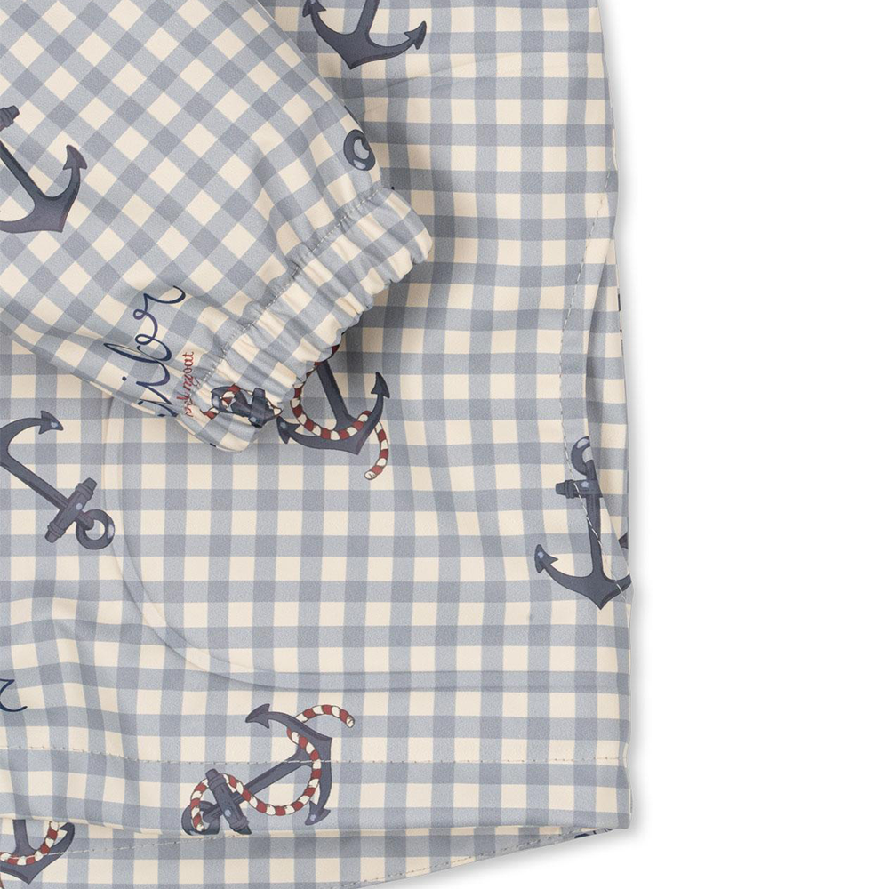 Konges Sløjd  Gefüttertes Regenjacke/-hose Set 'Rainy Palme'  Sailor Check