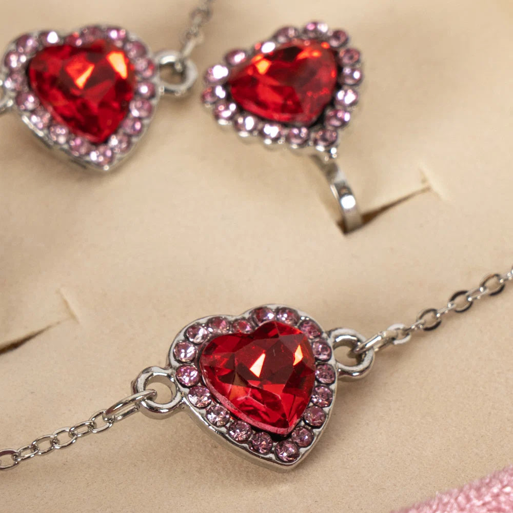Konges Sløjd Schmuckset mit Schmuckschatulle 'All I Wish For' Pink
