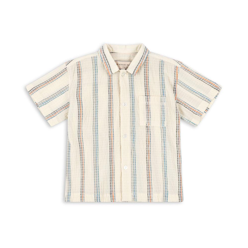 Chemise en seersucker 'Vincent' Konges Sløjd blanc antique