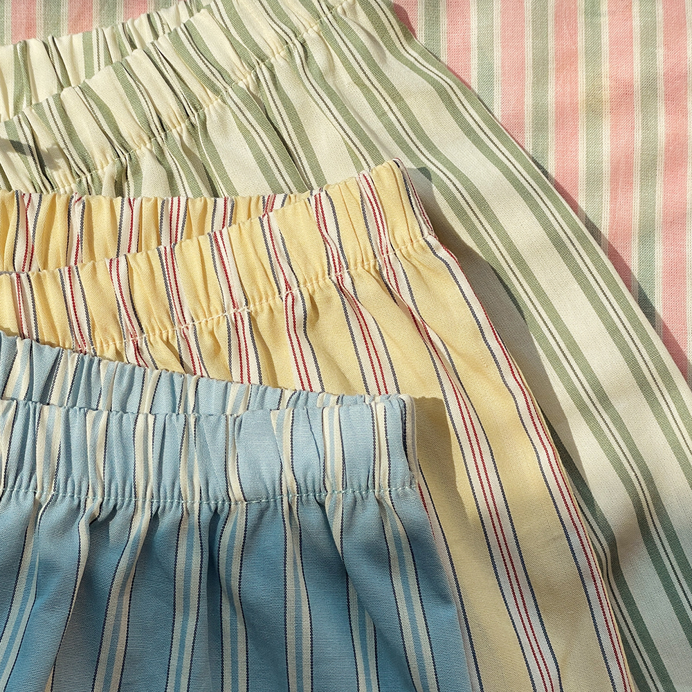 Konges Sløjd Cotton Shorts 3-Pack 'Azur' Soleil/Bleu/Basil Stripe