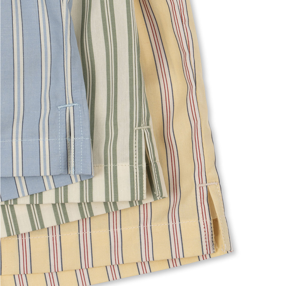 Konges Sløjd Cotton Shorts 3-Pack 'Azur' Soleil/Bleu/Basil Stripe