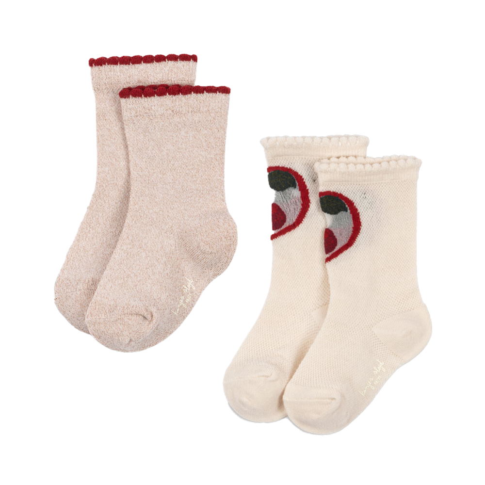 Konges Sløjd 2-Pack Socks Cherry/Rose