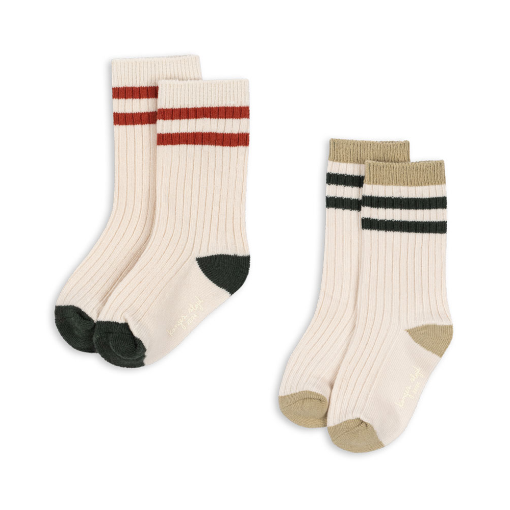 Konges Sløjd Socken 2er Pack Green Stripe - Online MY SNOWFLAKE