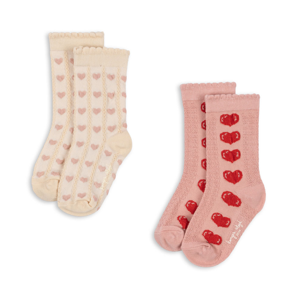 Konges Sløjd Socken 2er Pack 'Jaquard' Heart Mix - Online MY SNOWFLAKE