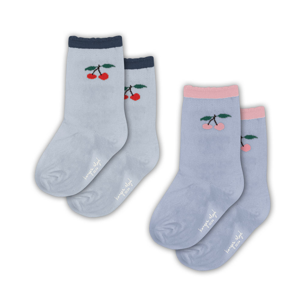 Konges Sløjd Socken 2er Pack 'Jaquard' Blue Fog/Purple Impression