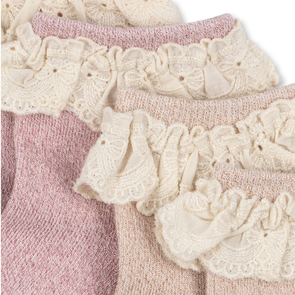 Konges Sløjd Rüschen Socken 2er Pack 'Glitter' Rosette